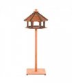 Wooden Bird Feeder Brown 130cm Fir Wood Bird Table with Roof - Rest & Eat