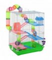5 Tier Hamster Cage Carrier Habitat Small Animal House w/ Exercise Wheels Tunnel