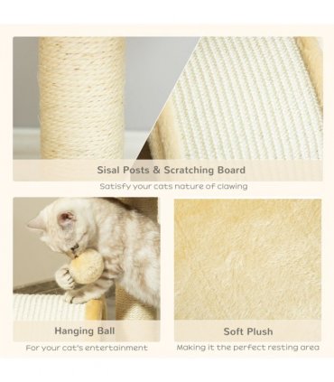Cat Tree Kitten Scratching Scratcher Cosy Sisal Home Play Rest Activity Exercise