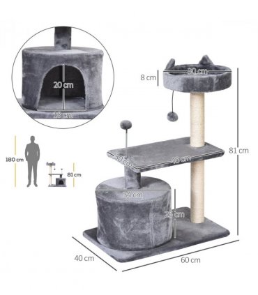 81cm Cat Tree Scratching Post Tower for Kitten Large Cats Activity Centre House