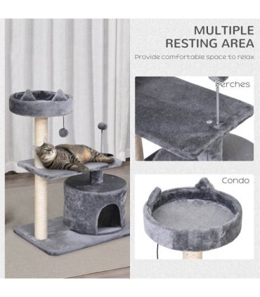 81cm Cat Tree Scratching Post Tower for Kitten Large Cats Activity Centre House