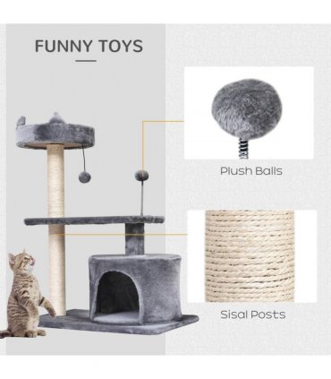 81cm Cat Tree Scratching Post Tower for Kitten Large Cats Activity Centre House