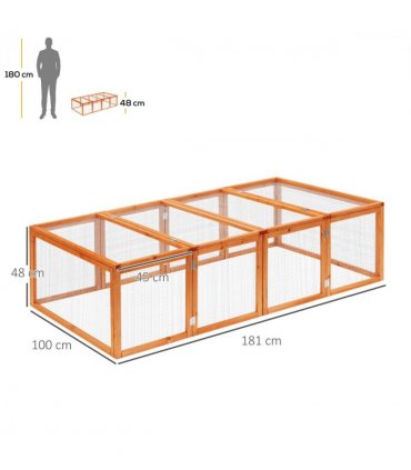 New Rabbit Hutch Cage with Run and Play Space Mesh Wire Safety for Outdoor