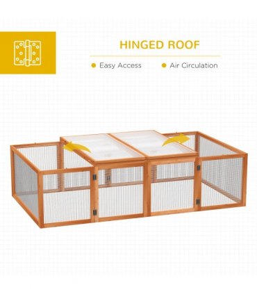 New Rabbit Hutch Cage with Run and Play Space Mesh Wire Safety for Outdoor