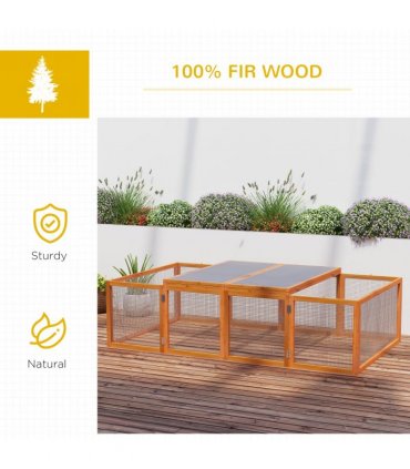 New Rabbit Hutch Cage with Run and Play Space Mesh Wire Safety for Outdoor