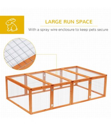New Rabbit Hutch Cage with Run and Play Space Mesh Wire Safety for Outdoor