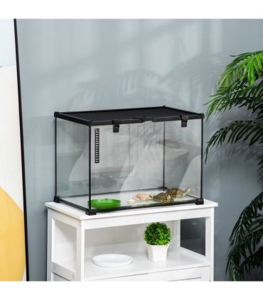 Wire Mesh Black Reptile Terrarium for Lizards, Horned Frogs, Snakes 50x30x35cm