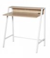 Computer Workstation Storage Shelf White Oak Solid Steel 84cmx45cmx85cm