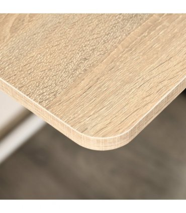 Computer Workstation Storage Shelf White Oak Solid Steel 84cmx45cmx85cm