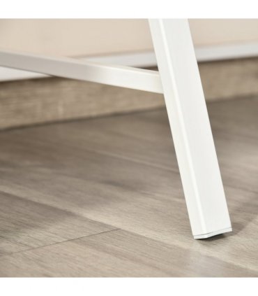 Computer Workstation Storage Shelf White Oak Solid Steel 84cmx45cmx85cm
