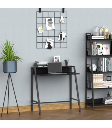 Computer Desk with Upper Storage Shelf, Stylish Indoor Decor 85cm