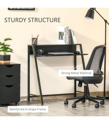 Computer Desk with Upper Storage Shelf, Stylish Indoor Decor 85cm
