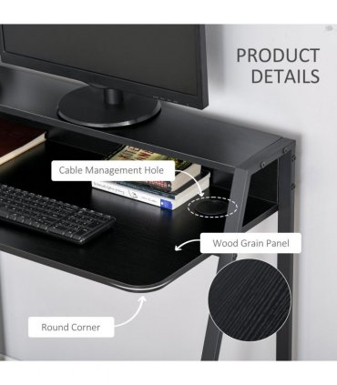 Computer Desk with Upper Storage Shelf, Stylish Indoor Decor 85cm