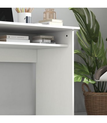 Study Desk White 90cmx50cmx74cm Particle Board Simple Style Sturdy Workstation