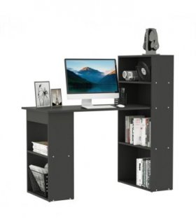 Computer Desk, 120Lx55Dx120H cm - Black, Space saving design, Particle board