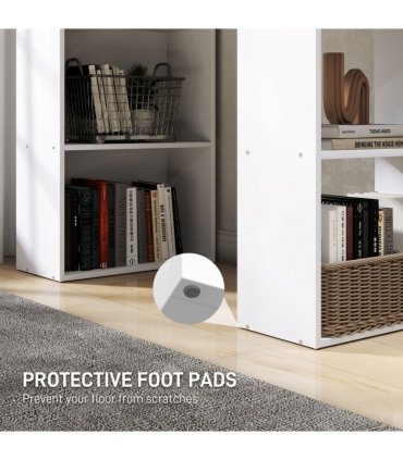 Computer Desk, White, 120L x 55D x 120H cm, Particle board, Space saving design