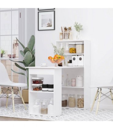 Computer Desk, White, 120L x 55D x 120H cm, Particle board, Space saving design