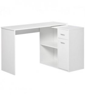 Computer Desk, L-Shaped, 360� Rotating-White