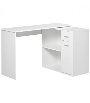 Computer Desk, L-Shaped, 360� Rotating-White