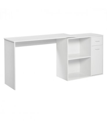 Computer Desk, L-Shaped, 360� Rotating-White