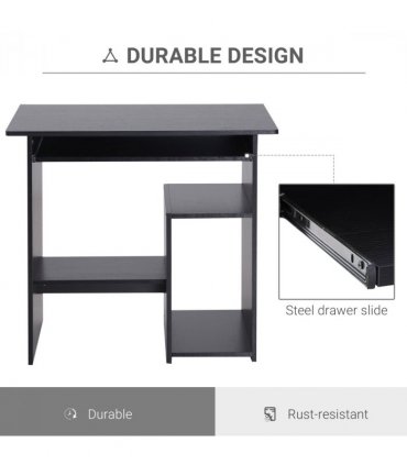 Computer Desk, 73.5H cm-Black, Particleboard, 80L x 45W x 73.5H cm