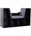 Sideboard Bookcase Storage Reading Seat w/ Cushion Unit Kids Children Black