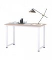 Computer Desk W/ White Metal Frame MDF, 120W x 60D x 76Hcm-Oak Grain Tone