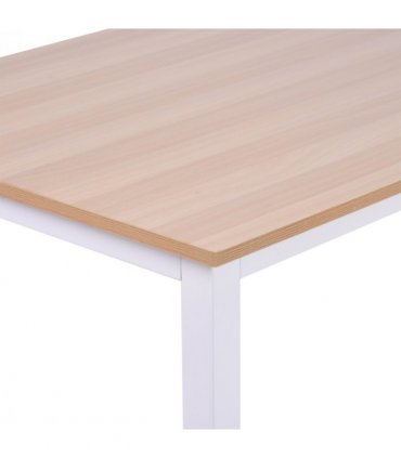 Computer Desk W/ White Metal Frame MDF, 120W x 60D x 76Hcm-Oak Grain Tone