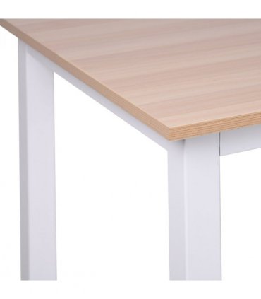 Computer Desk W/ White Metal Frame MDF, 120W x 60D x 76Hcm-Oak Grain Tone