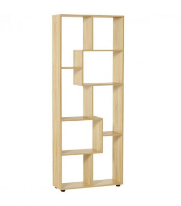 Bookcase 178cm 8-Shelf Beige Particleboard Melamine Surface 70cm x 24cm