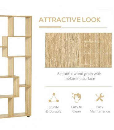 Bookcase 178cm 8-Shelf Beige Particleboard Melamine Surface 70cm x 24cm