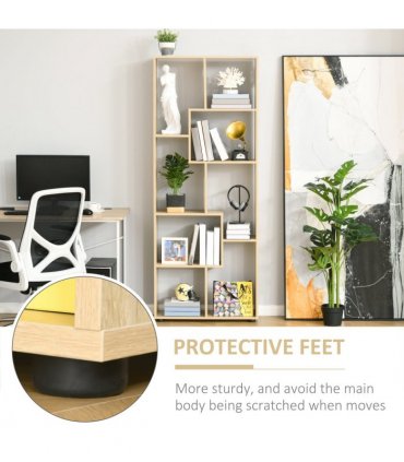 Bookcase 178cm 8-Shelf Beige Particleboard Melamine Surface 70cm x 24cm