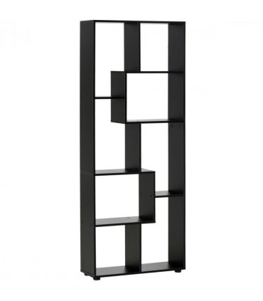 Bookcase 178cm 8-Shelf Black Melamine Surface Foot Pads Multipurpose 8-Grid