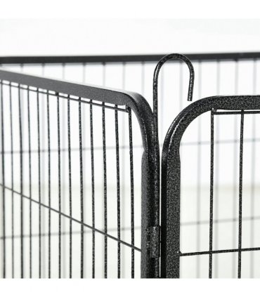 12 Panels Pet Playpen, Heavy-Duty Dog Fence DIY Design w/ Doors, 80 x 60 cm
