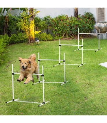 New Canine Agility Set Dog Jumping Training Obstacles Course Free Standing