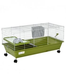 Cage - 89cm Small Animal Home for Rabbit Ferret Chinchilla w/ Wheels Green