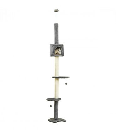 Cat Tree Light Grey 40L x 40W x 217H cm Four-layer Pet Playhouse Scratching Post