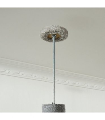 Cat Tree Light Grey 40L x 40W x 217H cm Four-layer Pet Playhouse Scratching Post