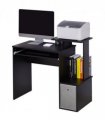 Computer Desk with Sliding Keyboard Tray, Storage Drawer, Shelf - Black