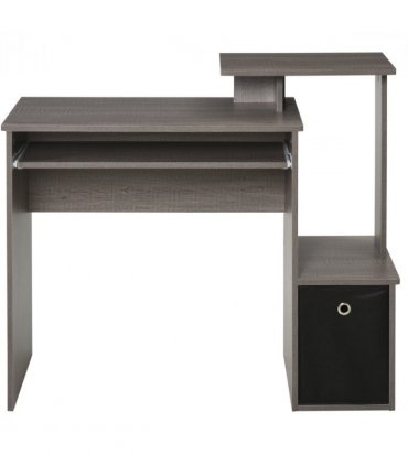 Computer Desk with Sliding Keyboard Tray Storage Drawer Shelf  Grey