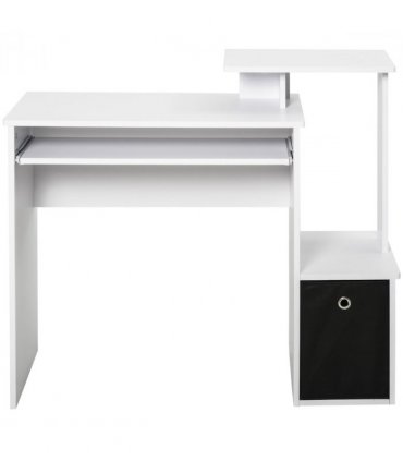 Computer Desk White Particle board 100cm x 40cm x 86.6cm Sliding Keyboard Tray