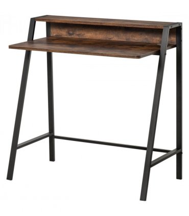 Metal Office PC Workstation Storage Shelf Color Rustic Brown 84cmx45cmx85cm