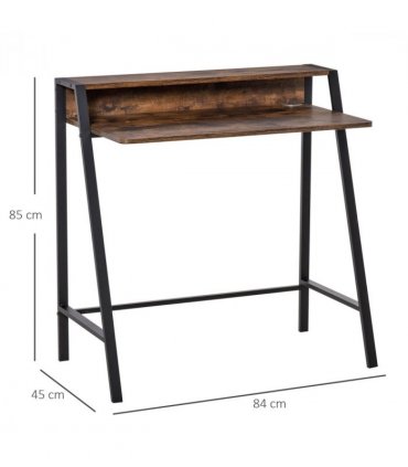 Metal Office PC Workstation Storage Shelf Color Rustic Brown 84cmx45cmx85cm