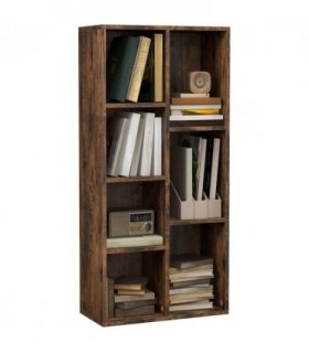 Bookcase Industrial Display Cabinet Cube Storage Rustic Particleboard 50x24x106