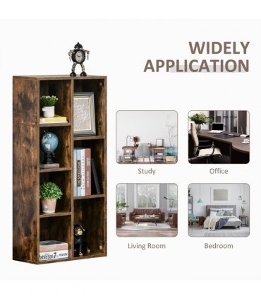 Bookcase Industrial Display Cabinet Cube Storage Rustic Particleboard 50x24x106