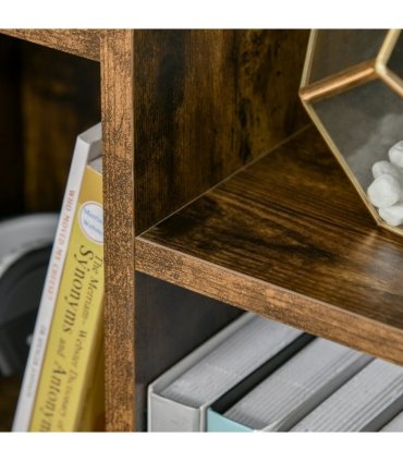 Bookcase Industrial Display Cabinet Cube Storage Rustic Particleboard 50x24x106