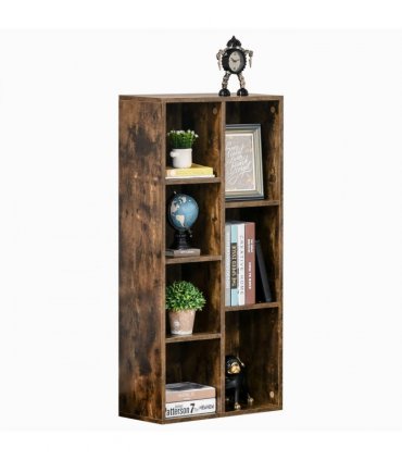Bookcase Industrial Display Cabinet Cube Storage Rustic Particleboard 50x24x106