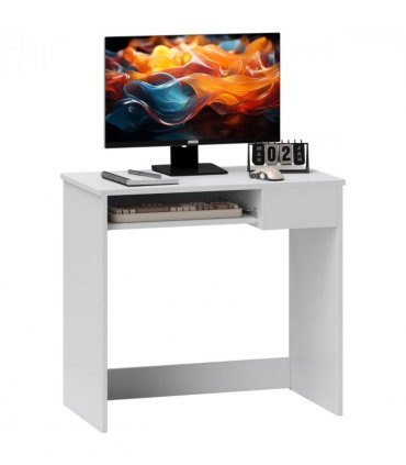 Computer Table with Keyboard Tray Drawer White Particle Board 80cm x 45cm x 75cm