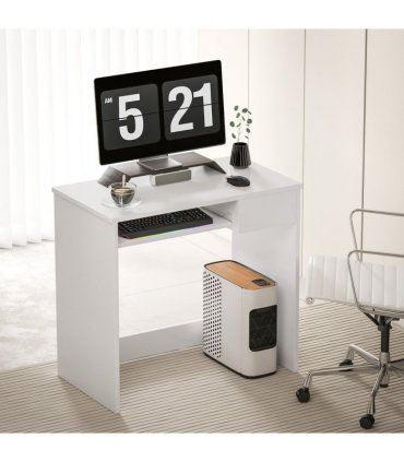 Computer Table with Keyboard Tray Drawer White Particle Board 80cm x 45cm x 75cm