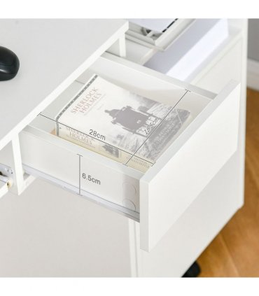 Computer Table with Keyboard Tray Drawer White Particle Board 80cm x 45cm x 75cm
